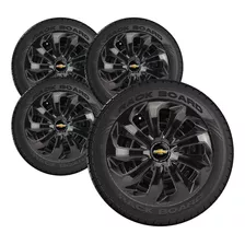 Jogo 4 Calotas Esportivas Aro 14 Velox Black Chevrolet Gm