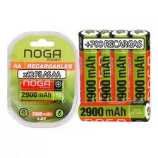 Pilas Aa Recargables Pack De 12 Noganet 2900mah 1.2 Pcreg