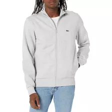 Sudadera Lacoste Original Hombre Casual Gris Logo Bordado 1