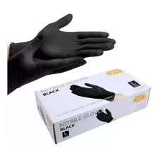 Guantes De Nitrilo Libre De Latex Sin Polvo Negro 100pz M