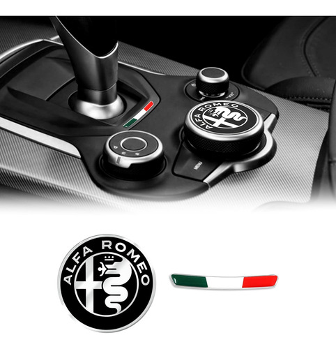 Kit Adhesivo Alfa Romeo Logo 2.008pulgada Bandera Italia Par Foto 2