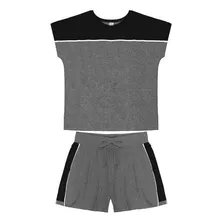 Conjunto Feminino Blusa Com Short Em Molecotton