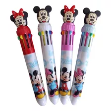 Kit 3 Caneta 10 Cores Mickey E Minnie Esferográfica Atacado