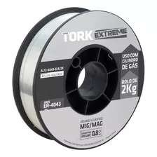 Arame Tork Solda Mig Alumínio 0.8mm Rolo De 2kg Uso Com Gás