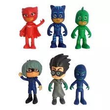 Set De 6 Figuras De Pj Mask Gekko Heroes En Pijama De 8 Cm