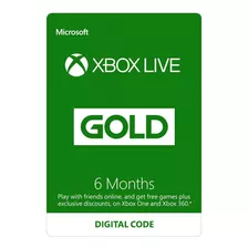 Xbox Live Gold 6 Meses - Xbox One / 360 / Series