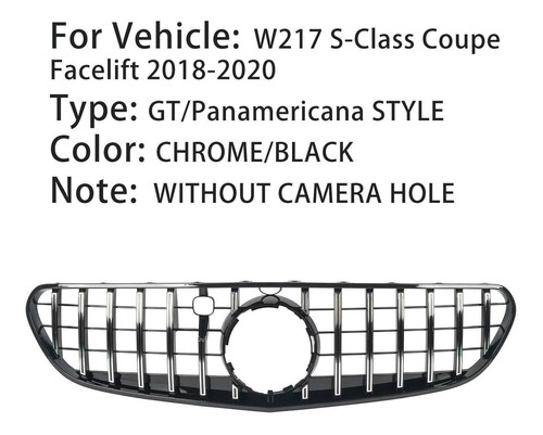 Chrome+black Gt-r Grille For Mercedes-benz W217 S-class  Td1 Foto 2