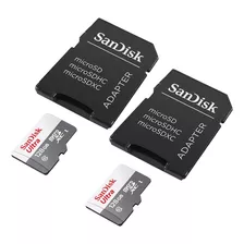 Kit 2 Cartão Memória Micro Sd Sandisk 128gb Classe 10 Ultra