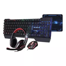 Kit 4 En 1; Teclado, Mouse, Audífonos, Mouse Pad Gamer