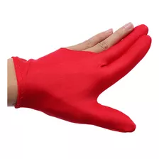 Guantes De 3 Dedos Para Jugar Pool - Rojo