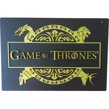 Placa Quadro Game Of Thrones Got Mdf Camadas 44cm