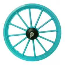 1 Roda Aro 16 Dianteira Azul Bebê Para Bike Nathor C/ Eixo.