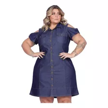 Vestido De Festa Moda Plus Size Verão Jeans Leve Tendencia