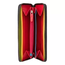 Visconti Rainbow Collection Von Leather Zip Around Monedero 