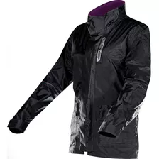 Capa De Chuva Ls2 Feminina Nac Fluxus Evo Preto Forrada