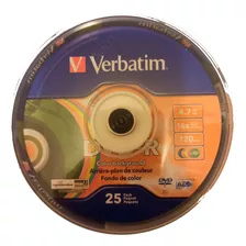 Dvd-r Grabable X25 Uni. 4.7gb 16x Alta Velocidad Verbatim