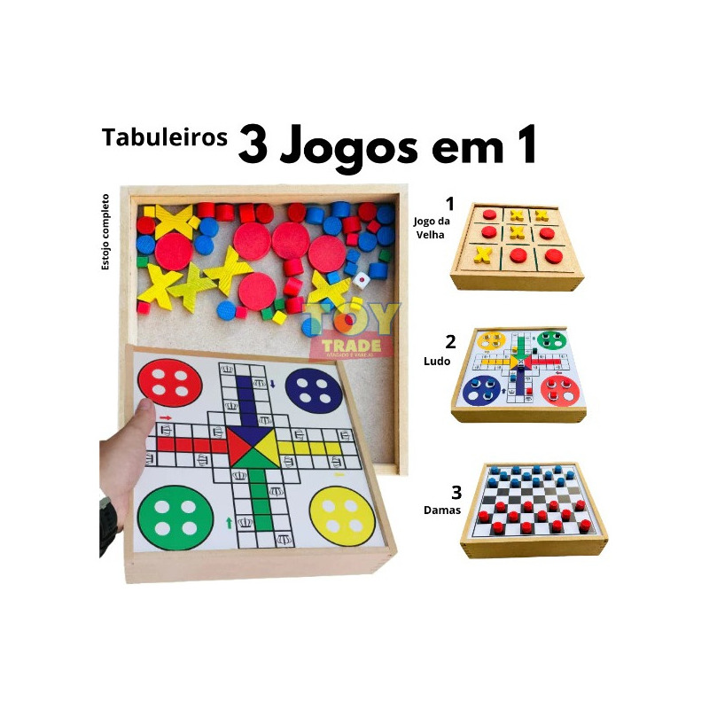 Jogos 6x1 Dama Jogo Velha Ludo Trilha Xadrez Domino na Americanas Empresas