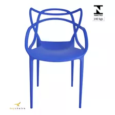 Cadeira De Jantar Top Chairs Top Chairs Allegra, Estrutura De Cor Azul-bic, 10 Unidades