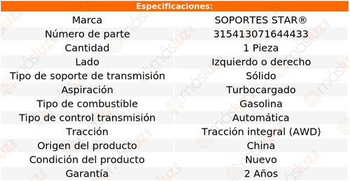 Soporte Trans Izq/der Allroad Quattro V6 2.7l 01/04 S Star Foto 2