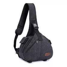 Mochila De Camara Dslr Bandolera Gris Antirrobo