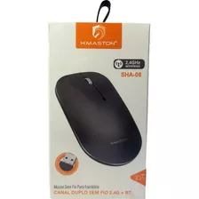 Mouse Sem Fio H Maston Canal Duplo Sem Fio 2.4g + Bt Sha-08 Cor Preto