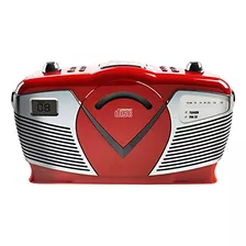 Retro Style Portable Cd Boombox With Am/fm Radio- Top L...