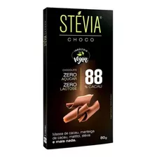 Chocolate 88% Cacau Adoçado C/ Stévia 80gr Display 6 Unids