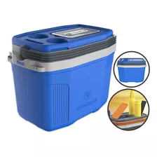 Caixa Térmica Cooler Com Alça Praia Pesca Camping Cor Azul