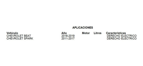 Espejo Retrovisor Derecho Chevrolet Spark 2017 Electrico Tyc Foto 2