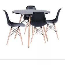 Juego De Comedor De 4 Puestos Redondo Eames Eiffel