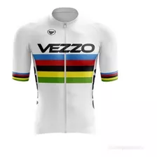 Camisa De Ciclismo Vezzo Elite World Champion Branca