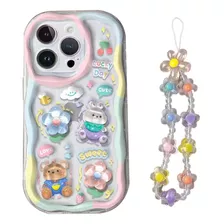 Funda Para Oppo 3d Cute Rabbit Bear + Chain Lanyard