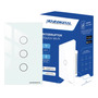 Interruptor Inteligente Wifi Novadigital 3 Teclas Botões Touch Tuya Smart Life Alexa Google 110v 220v Bivolt 4x2 Lite Branco 127/220v