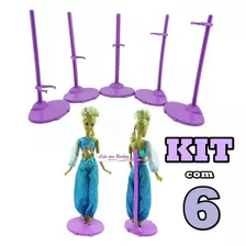 Kit Lote 6 Suporte Lilás Para Boneca Barbie Monster High Ken