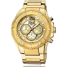 Relógio Masculino Dourado Everlast Garantia 2 Anos Top Luxo