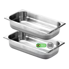 Kit 2cubas Gastronômicas Gn1/3x65mm Profundidade Em Aço Inox