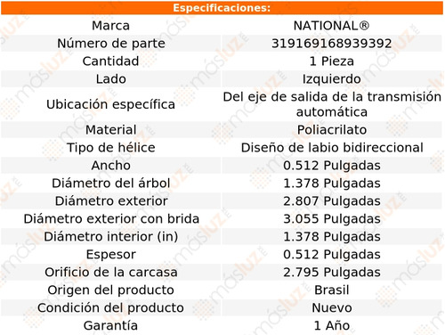 1- Retn Eje Salida T/ A Izq P/ Buick Regal 14/17 National Foto 3