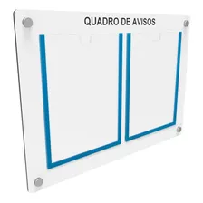 Quadro De Aviso Gestão Mdf C/ 2 Displays Acrílicos P/ A4