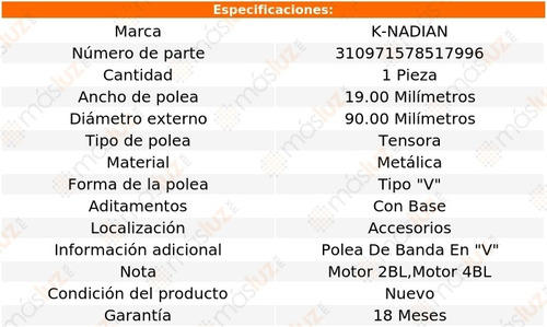 Polea Tensora Tipo  V  Metalica Comet V8 5.0l 68-69 Foto 3