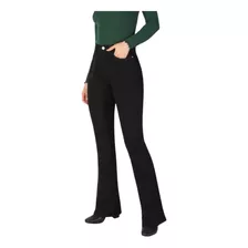 Pantalon Oxford Negro Jean Tiro Alto Mujer Elastizado 03