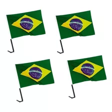 Bandeira Do Brasil Pequena Carro Barata Promoção - 4un