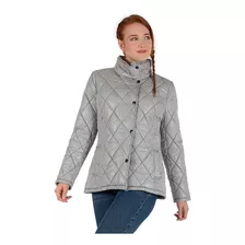 Chamarra Acolchada Para Mujer Puffer Color Plata Shyla 