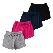 Kit 4 Shorts Infantil Feminino 4 Ao 16 - Shorts Menina Verão