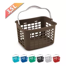 Kit 10 Mini Cesta Cestinha Plastica Farmacia Uma Alça 3,5 Lt Cor Marron