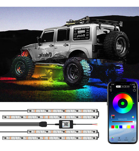 Luz Ambiental Rgb Para Chasis De Automvil Con Control De Ap Foto 3