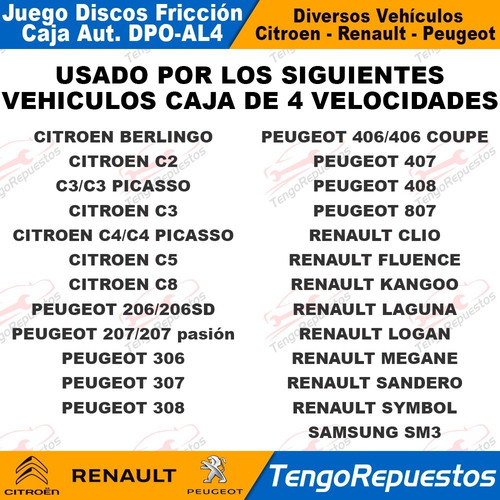 Kit Discos Friccin Caja Automt Citroen Peugeot Renault Al4 Foto 5