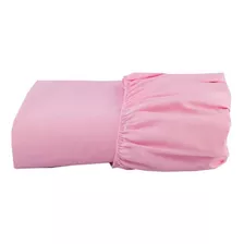 Lençol Queen Com Elástico 100% Algodão 150 Fios Avulso Cor Rosa Desenho Do Tecido Liso