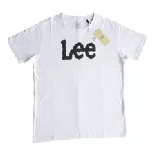 Camiseta Lee Masculina Manga Curta Logo 100% Algodao