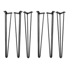 Kit 6 Pés De Ferro Para Mesa Industrial Hairpin Legs 75cm