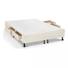 Cama Box Base C/gavetas Queen Poli Bege (158x27-c/4 Gav)cas